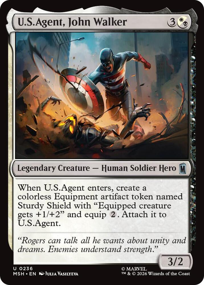 U.S.Agent, John Walker 236 card from Marvel Super Heroes