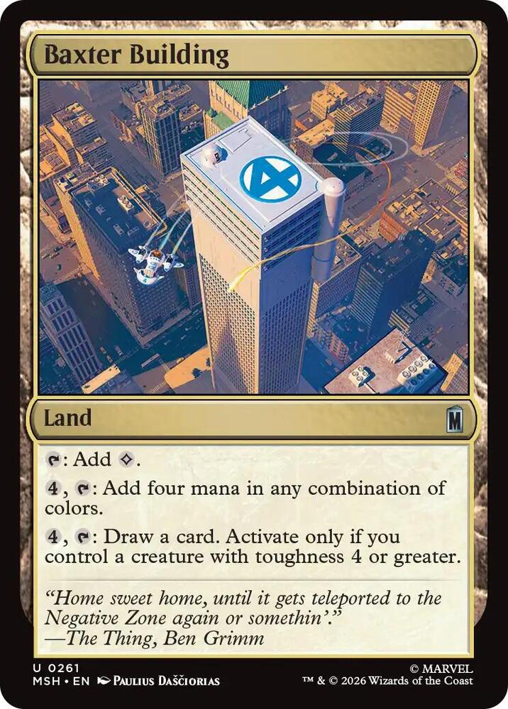 Baxter Building 261 card from Marvel Super Heroes