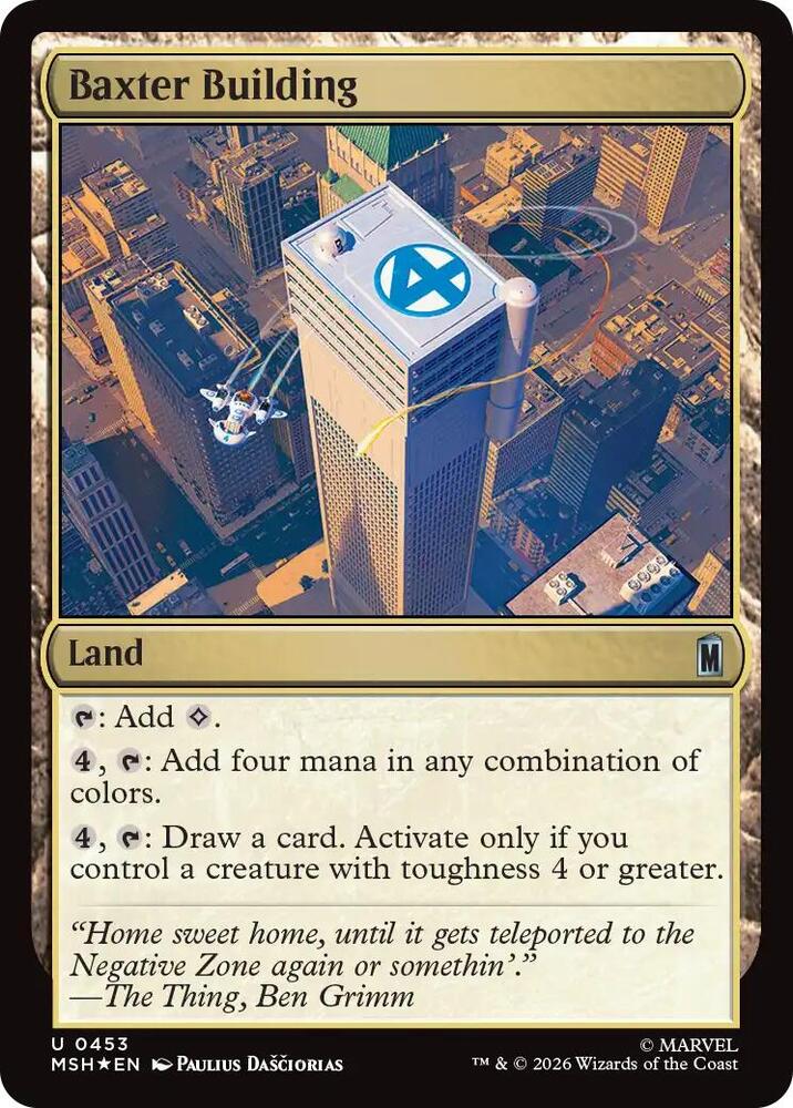 Baxter Building (Surge Foil) 453 card from Marvel Super Heroes