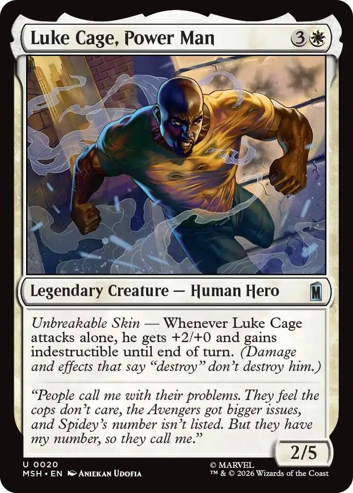 Luke Cage, Power Man 20 card from Marvel Super Heroes