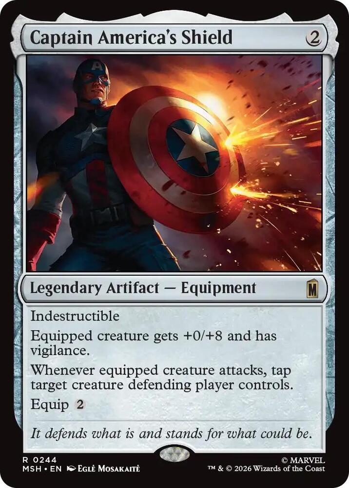 Captain America's Shield 244 card from Marvel Super Heroes