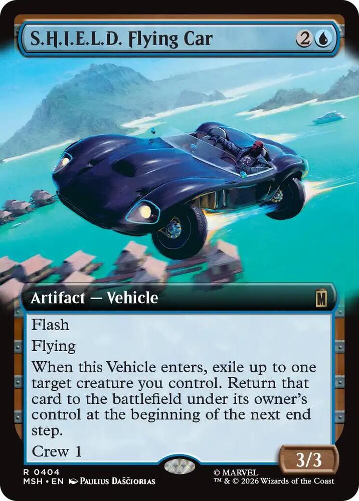 S.H.I.E.L.D. Flying Car (Extended Art) 404 card from Marvel Super Heroes