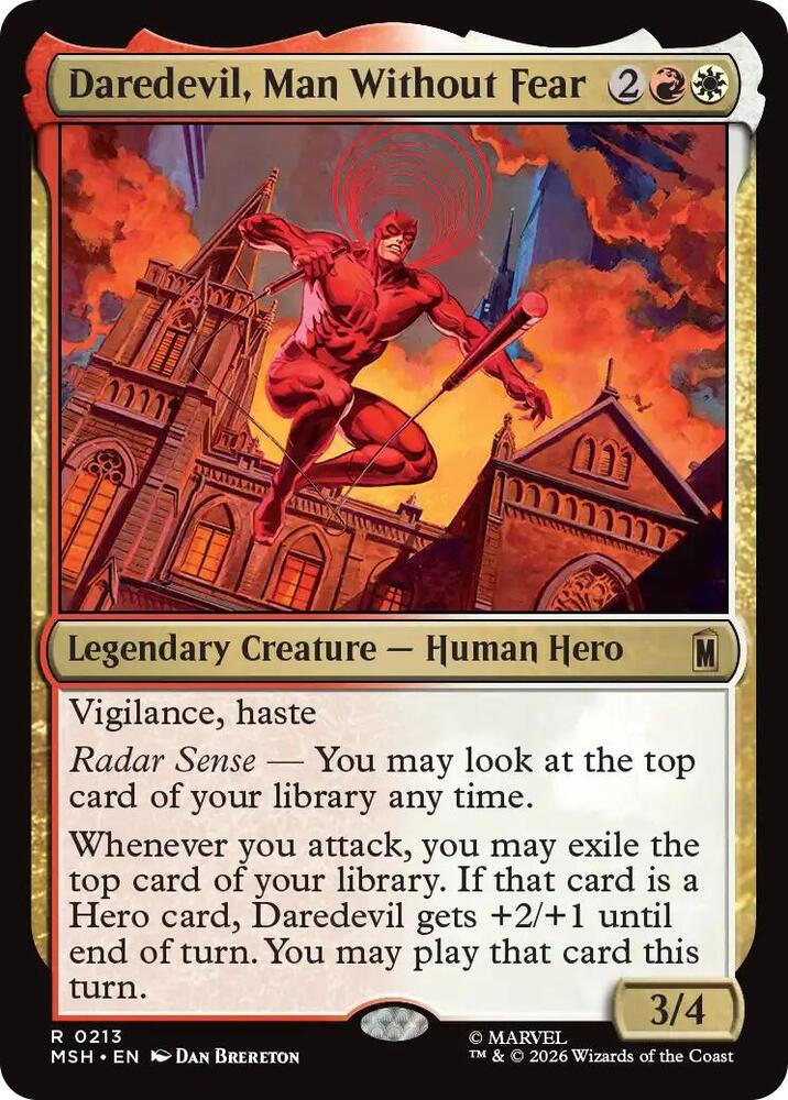 Daredevil, Man Without Fear 213 card from Marvel Super Heroes