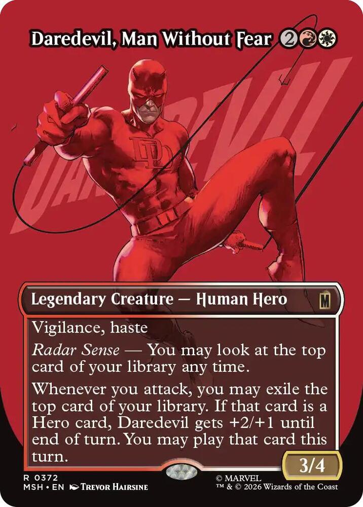 Daredevil, Man Without Fear (Borderless) 372 card from Marvel Super Heroes