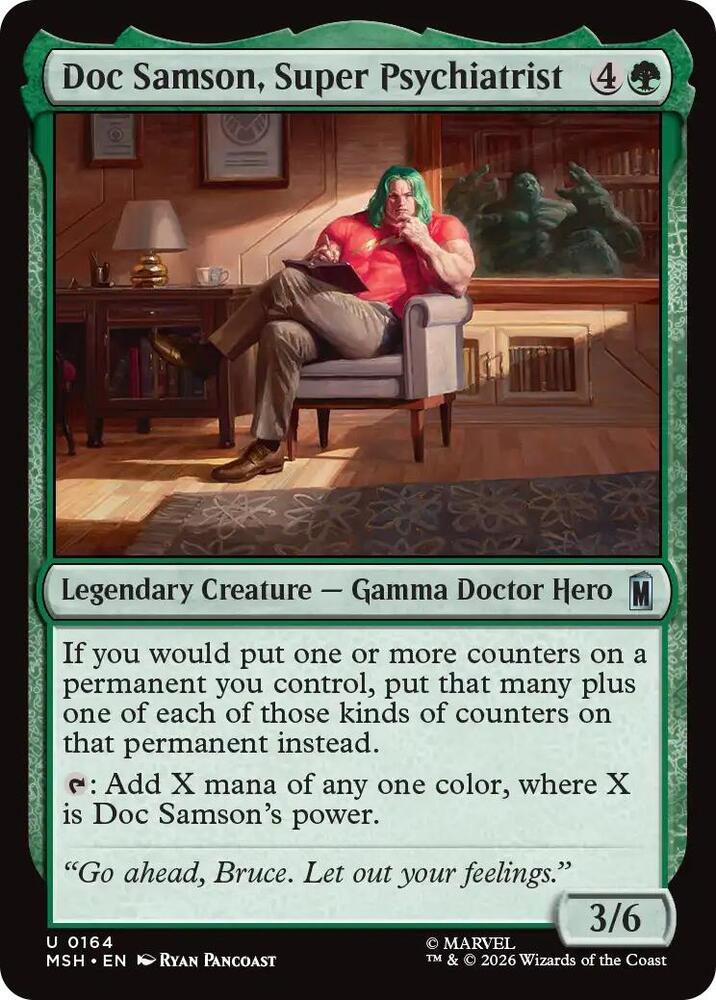 Doc Samson, Super Psychiatrist 164 card from Marvel Super Heroes