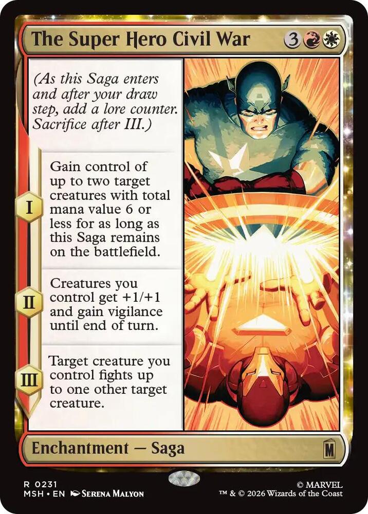 The Super Hero Civil War 231 card from Marvel Super Heroes