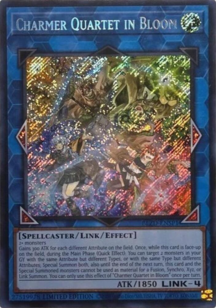 Charmer Quartet in Bloom (Secret Rare) BLZD-ENSP1 card from Blazing Dominion