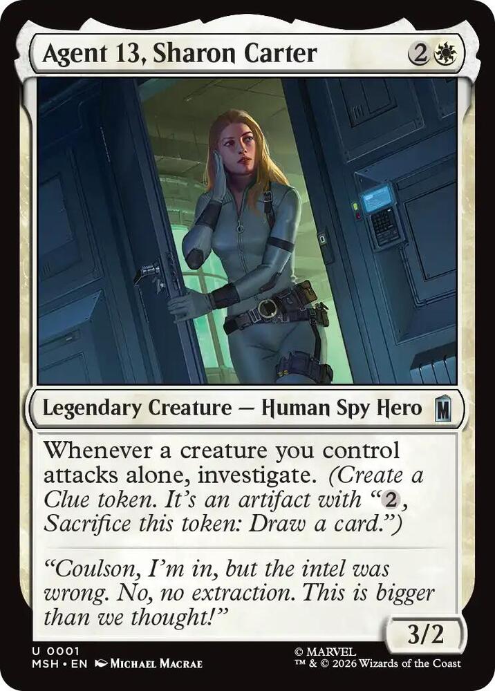 Agent 13, Sharon Carter 1 card from Marvel Super Heroes