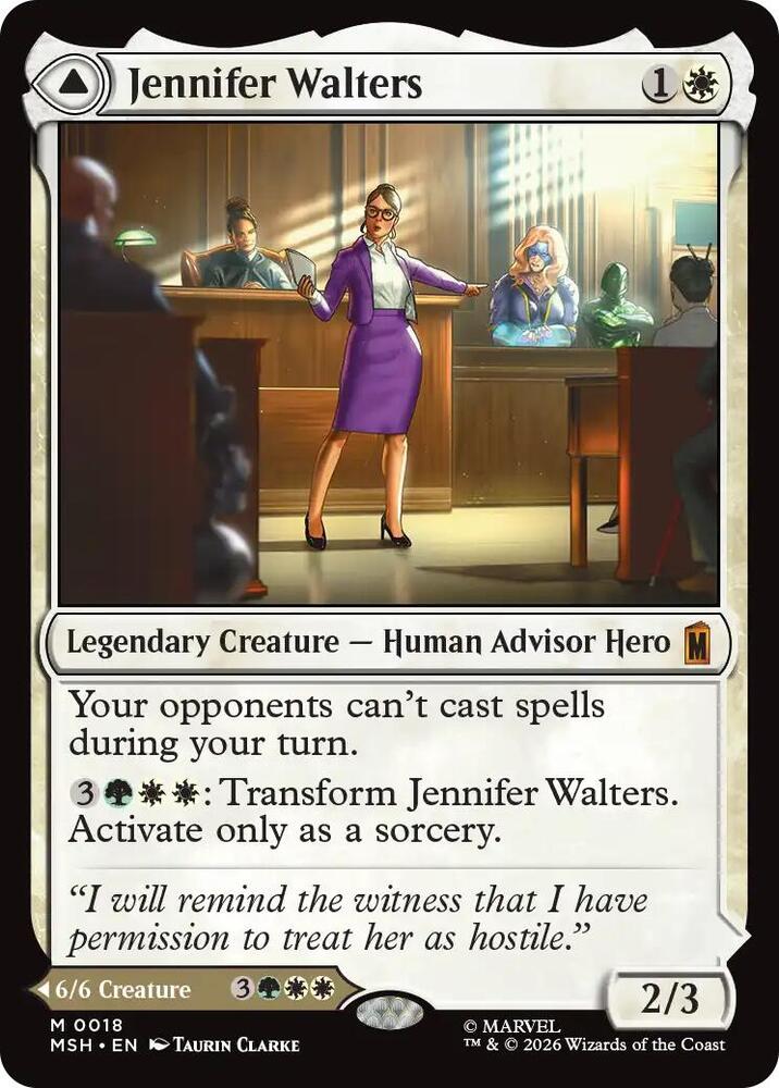 Jennifer Walters 18 card from Marvel Super Heroes