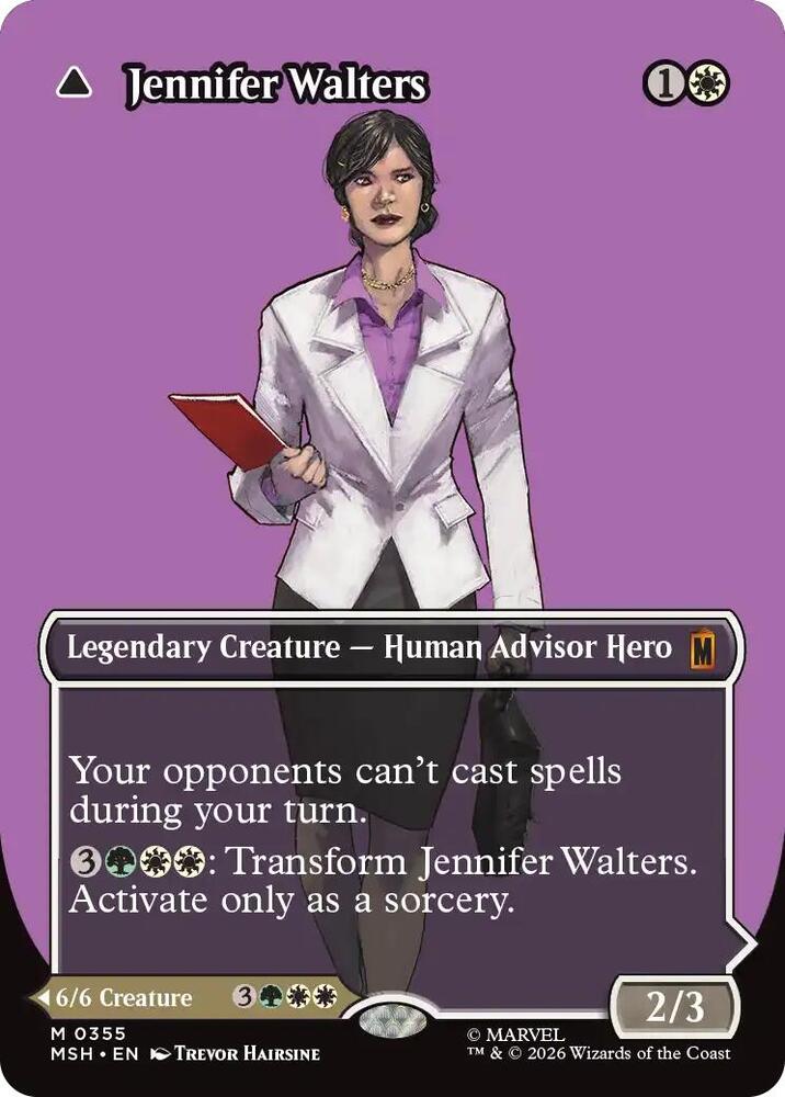 Jennifer Walters (Borderless) 355 card from Marvel Super Heroes