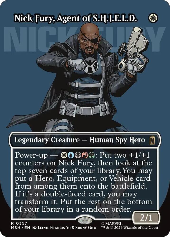 Nick Fury, Agent of S.H.I.E.L.D. (Borderless) 357 card from Marvel Super Heroes