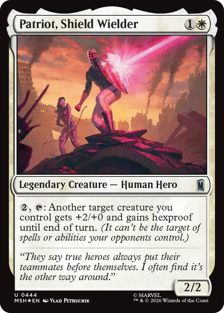 Patriot, Shield Wielder (Surge Foil) 444 card from Marvel Super Heroes