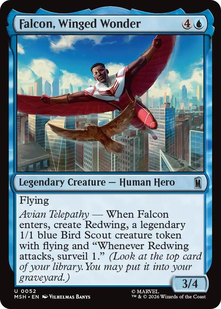 Falcon, Winged Wonder 52 card from Marvel Super Heroes