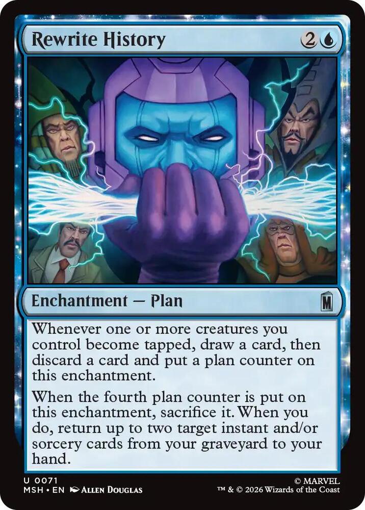 Rewrite History 71 card from Marvel Super Heroes