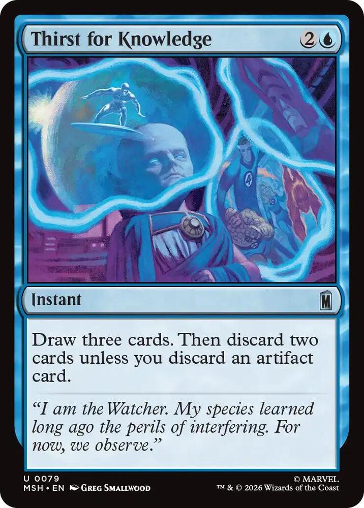 Thirst for Knowledge 79 card from Marvel Super Heroes