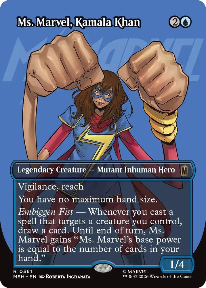 Ms. Marvel, Kamala Khan (Borderless) 361 card from Marvel Super Heroes