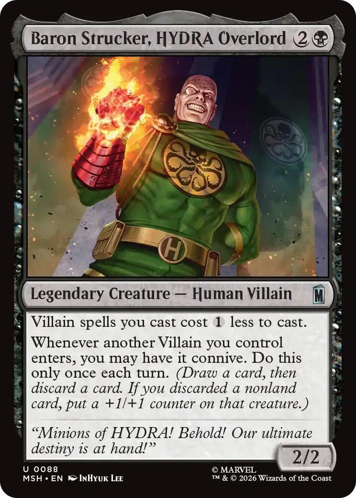 Baron Strucker, HYDRA Overlord 88 card from Marvel Super Heroes