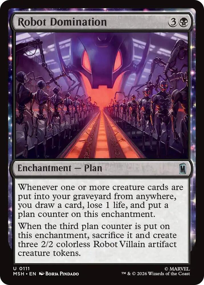 Robot Domination 111 card from Marvel Super Heroes
