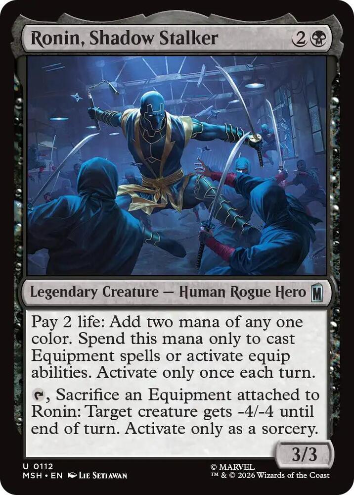 Ronin, Shadow Stalker 112 card from Marvel Super Heroes