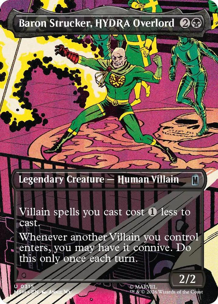 Baron Strucker, HYDRA Overlord (Borderless) 315 card from Marvel Super Heroes