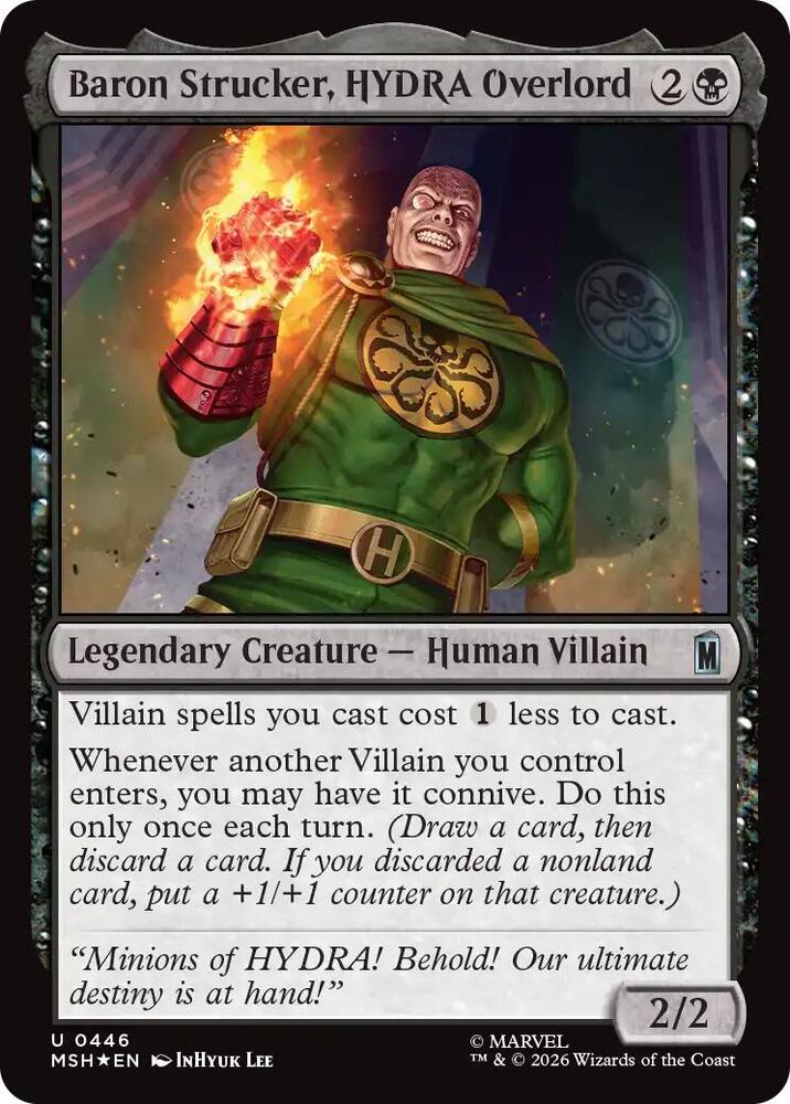 Baron Strucker, HYDRA Overlord (Surge Foil) 446 card from Marvel Super Heroes