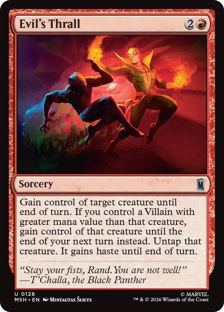 Evil's Thrall 128 card from Marvel Super Heroes