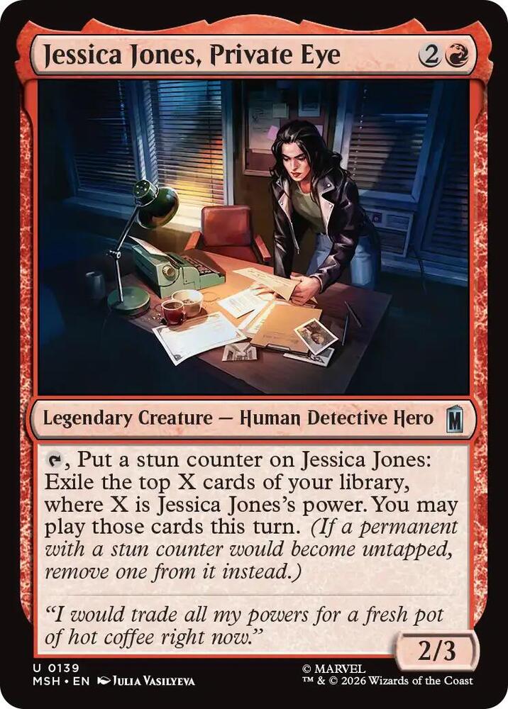 Jessica Jones, Private Eye 139 card from Marvel Super Heroes