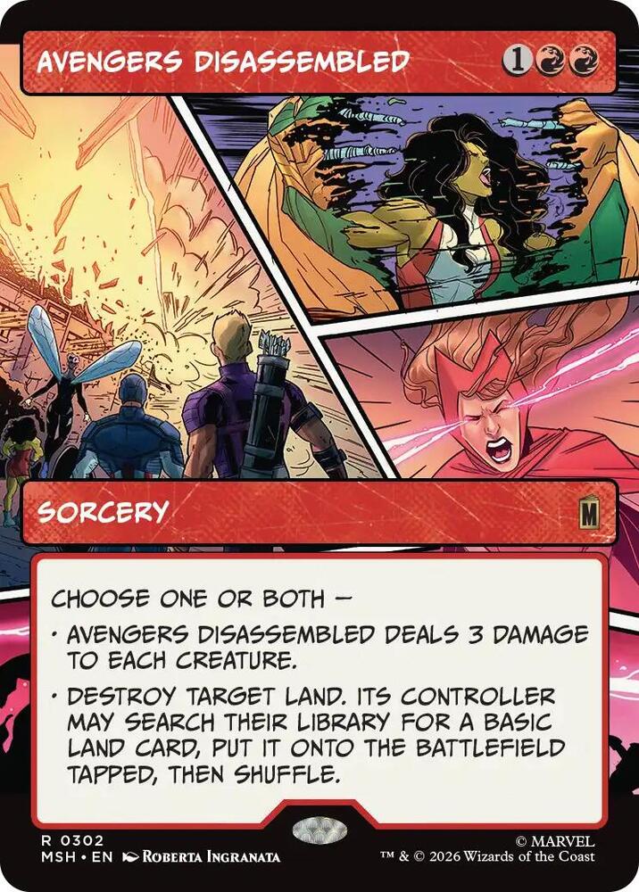 Avengers Disassembled (Borderless) 302 card from Marvel Super Heroes