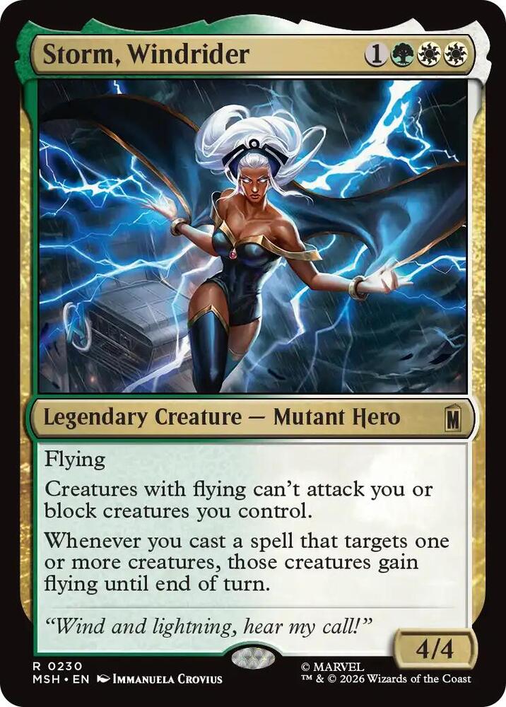 Storm, Windrider 230 card from Marvel Super Heroes