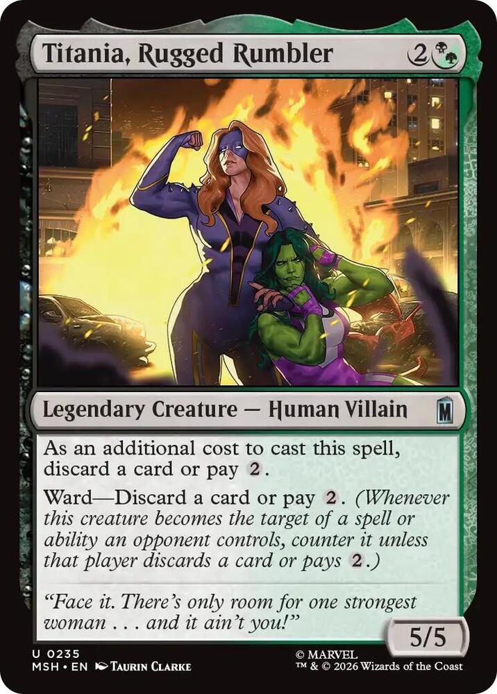 Titania, Rugged Rumbler 235 card from Marvel Super Heroes
