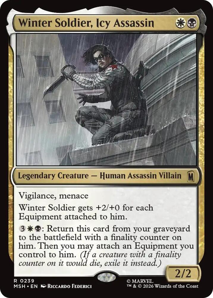 Winter Soldier, Icy Assassin 239 card from Marvel Super Heroes