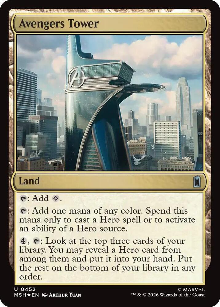 Avengers Tower (Surge Foil) 452 card from Marvel Super Heroes