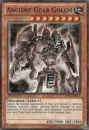 Ancient Gear Golem (Starfoil) BP01-EN011 card from Battle Pack: Epic Dawn