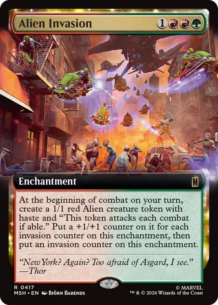 Alien Invasion (Extended Art) 417 card from Marvel Super Heroes