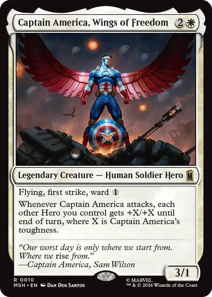Captain America, Wings of Freedom 10 card from Marvel Super Heroes