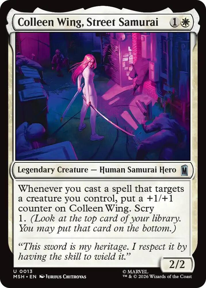 Colleen Wing, Street Samurai 13 card from Marvel Super Heroes
