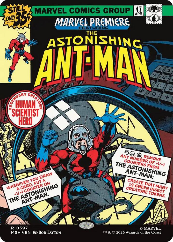 The Astonishing Ant-Man (Borderless) 397 card from Marvel Super Heroes