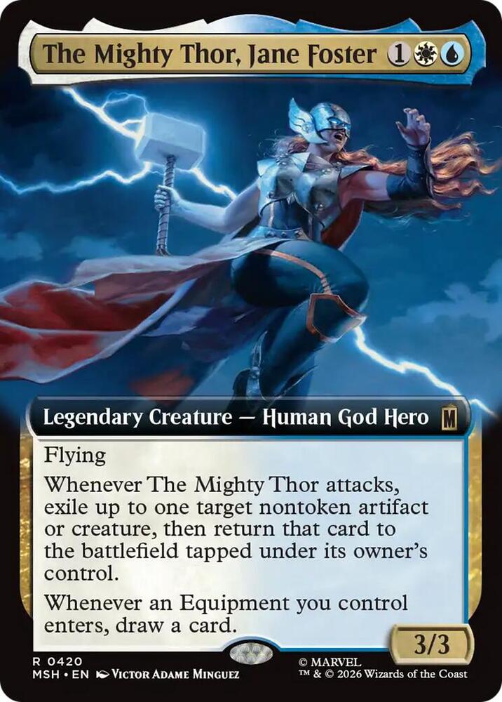 The Mighty Thor, Jane Foster (Extended Art) 420 card from Marvel Super Heroes