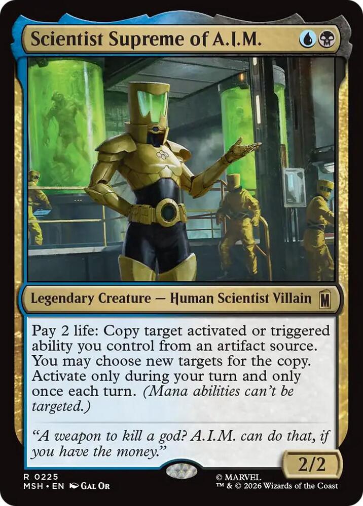 Scientist Supreme of A.I.M. 225 card from Marvel Super Heroes