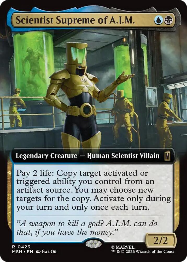 Scientist Supreme of A.I.M. (Extended Art) 423 card from Marvel Super Heroes
