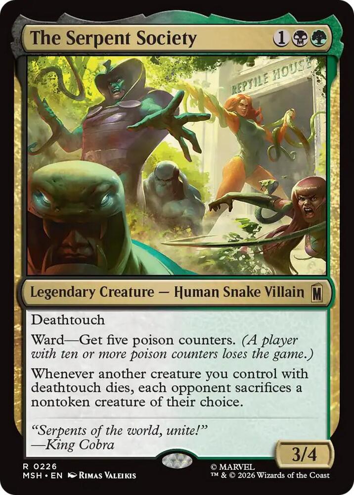 The Serpent Society 226 card from Marvel Super Heroes