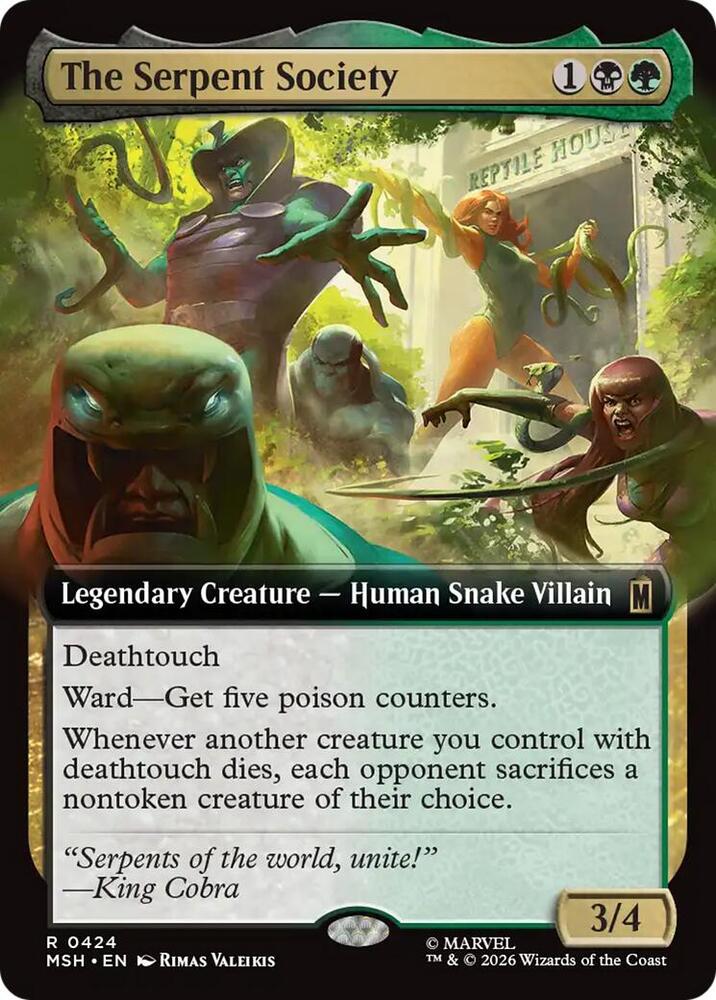 The Serpent Society (Extended Art) 424 card from Marvel Super Heroes