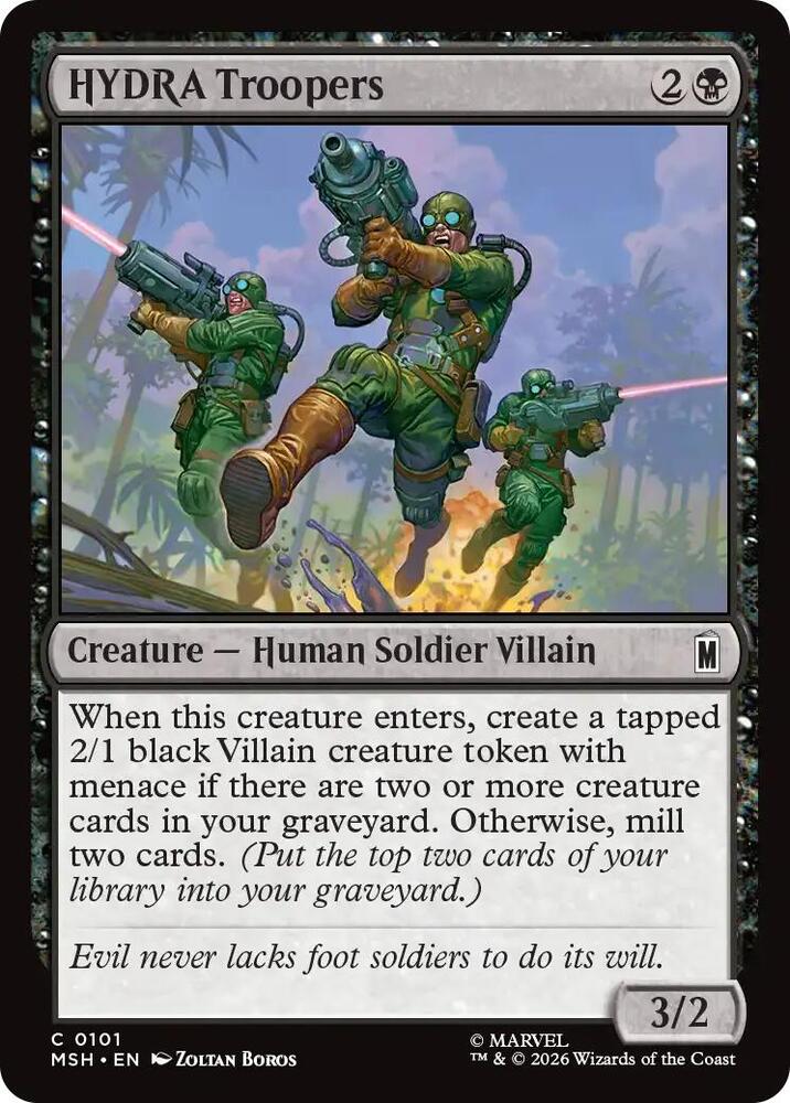 HYDRA Troopers 101 card from Marvel Super Heroes