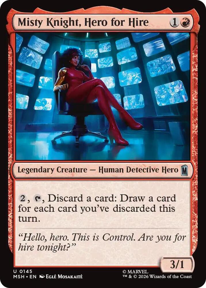 Misty Knight, Hero for Hire 145 card from Marvel Super Heroes