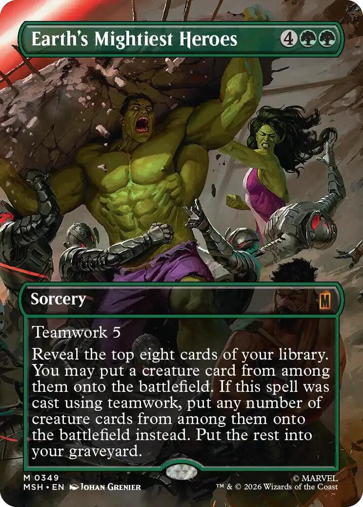 Earth's Mightiest Heroes (Borderless) 349 card from Marvel Super Heroes