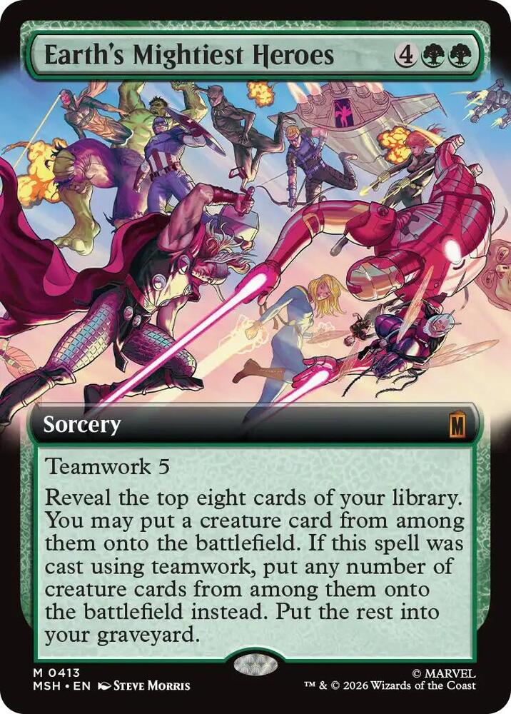 Earth's Mightiest Heroes (Extended Art) 413 card from Marvel Super Heroes
