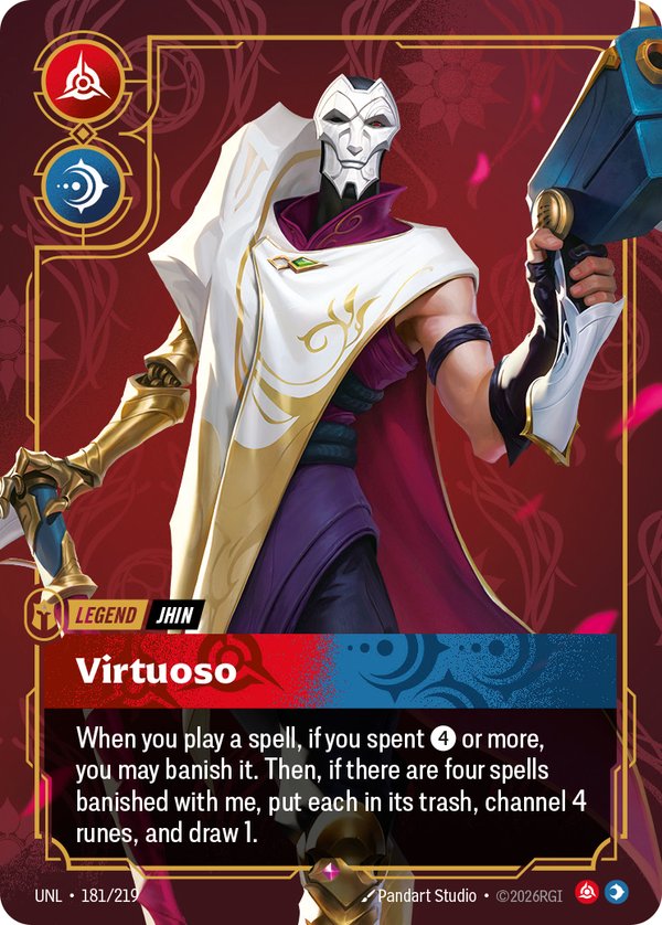 Jhin - Virtuoso (Metal) (Prize Wall) 181/219 card from Riftbound Organized Play Promotional Cards
