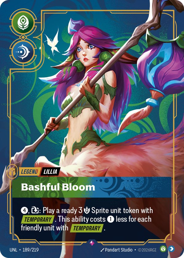 Lillia - Bashful Bloom (Metal) (Prize Wall) 189/219 card from Riftbound Organized Play Promotional Cards