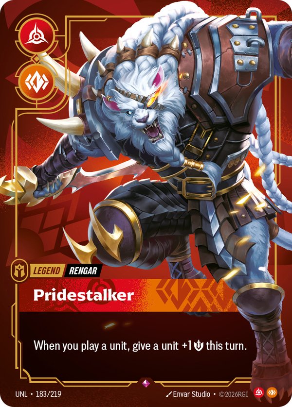 Rengar - Pridestalker (Metal) (Prize Wall) 183/219 card from Riftbound Organized Play Promotional Cards