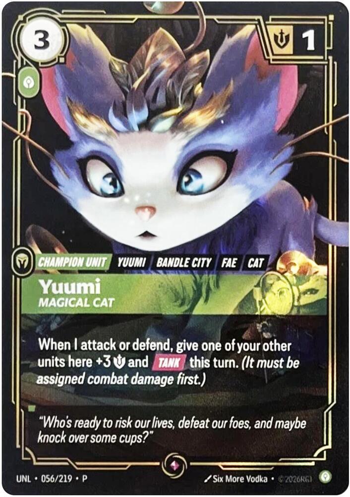 Yuumi - Magical Cat 056/219 card from Riftbound Organized Play Promotional Cards